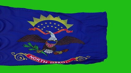 Flag of North Dakota on Green Screen. Perfect for your own background using green screen. 3d rendering