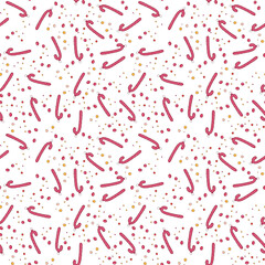 Christmas cartoon candy canes seamless pattern. Textile and paper design.