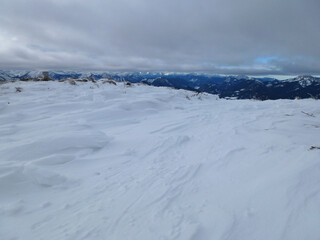 Winter hiking tour to Sch&ouml;nberg mountain in Bavaria, Germany
