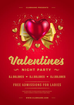Valentines day party flyer or poster design.