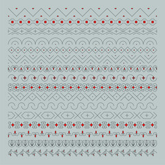 Tribal vector ornament. Seamless church pattern. Ethnic rug with chevrons and stripes. Slavic style. Geometric striped pattern. Ancient interior. Contemporary rug. Geographic printing on textiles.