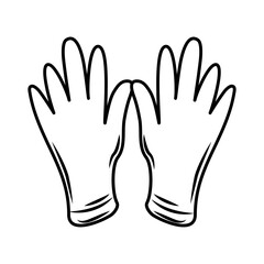 medical wear latex gloves protective equipment sketch icon