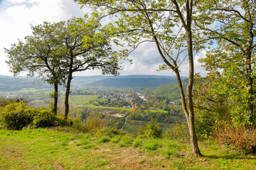 Blick vom Galgenberg auf den Ort Kanzem