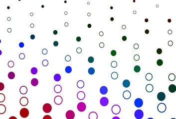 Light Multicolor, Rainbow vector background with bubbles.