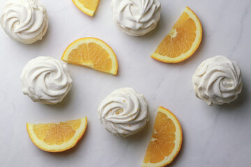 Tasty homemade zephyr with orange flavour