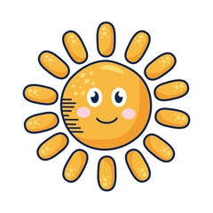 sun kawaii weather comic character