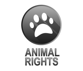 animal with paw print symbol. Veterinary symbol, isolated vector illustration.
