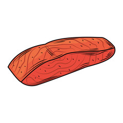 seafood salmon slice fish menu gourmet fresh icon isolated image