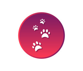 animal with paw print symbol. Veterinary symbol, isolated vector illustration.
