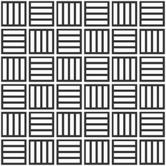 Vector seamless pattern with striped squares. Modern stylish texture. Regularly repeating square tiles. Geometric lattice. Simple monochrome graphic print.