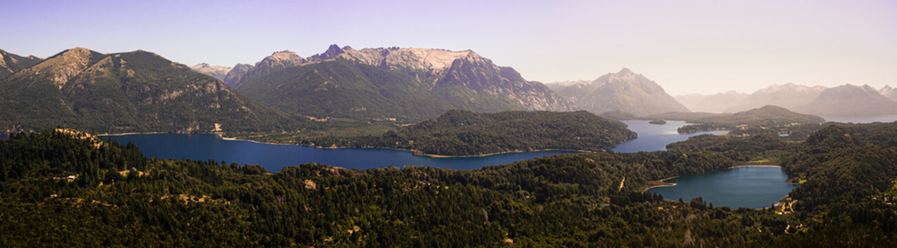 panoramic view of the Nahuel Huapi lake in Bariloche
