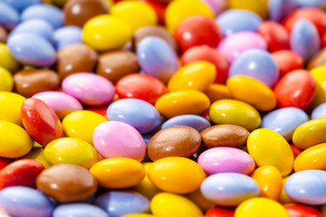 Fototapeta na wymiar Multicolored Chocolate candy background