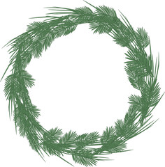 vector image of a simple Christmas tree wreath