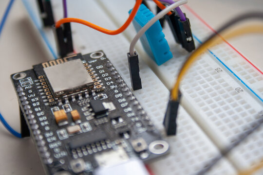 Electronic programming background. Microcontroller project. Arduino electronic platform for hobbyists concept