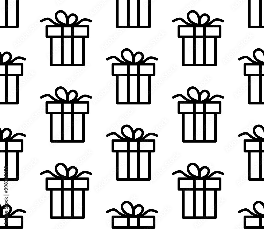 Poster seamless pattern with colorful gift boxes. pattern for fabric print, wrapping paper design