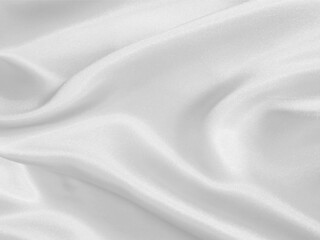 Shiny white crumpled fabric. Elegant cloth texture background