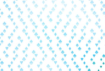 Light BLUE vector background with cards signs.