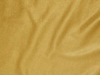 Shiny gold crumpled fabric. Elegant cloth texture background