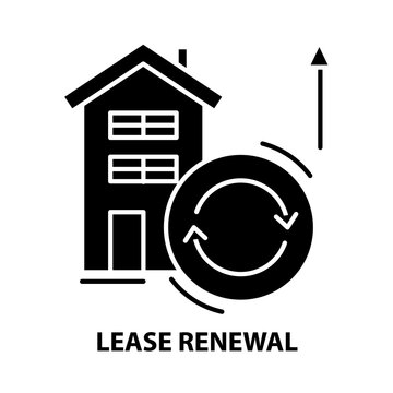 Lease Renewal Icon, Black Vector Sign With Editable Strokes, Concept Illustration