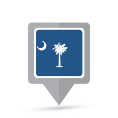 South Carolina state flag map icon
