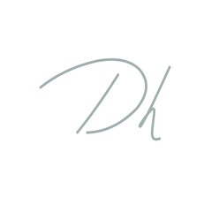 DH initial handwriting monogram logo