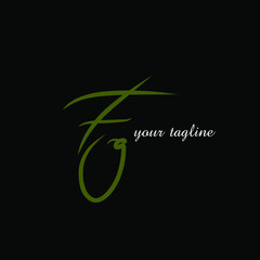 FG black background handwritten monogram logo