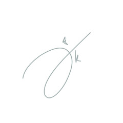 JK initial handwriting monogram logo
