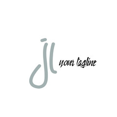 JL initial handwriting monogram logo