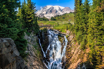 Myrtle Falls, Mt Rainier National Park, Washington - obrazy, fototapety, plakaty