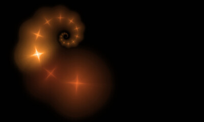 Virtual helix on black. Bright stars creates perfect shape. Inspired be Fibonacci. 