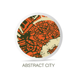 Minimalistic abstract city map icon