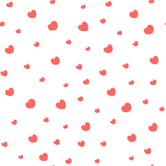 Hearts pattern in hipster style, Vector seamless pattern. Red texture