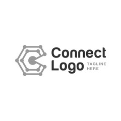 C Letter & Connection Logo &mdash; Network / Link Corporate Vector