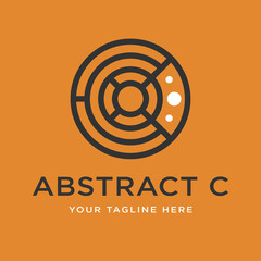 Abstract logo design with circle shape and letter C