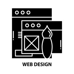 web design icon, black vector sign with editable strokes, concept illustration