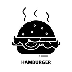hamburger icon, black vector sign with editable strokes, concept illustration