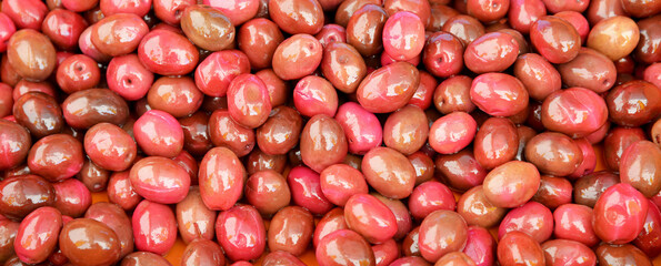 close-up fresh and organic olives on background