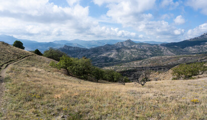 Fototapeta premium Karadag nature reserve in the Republic of Crimea, Russia. October 6, 2020
