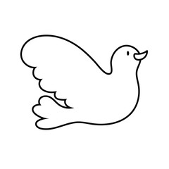 dove bird flying peace line style icon