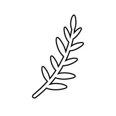 branch with leafs nature line style icon