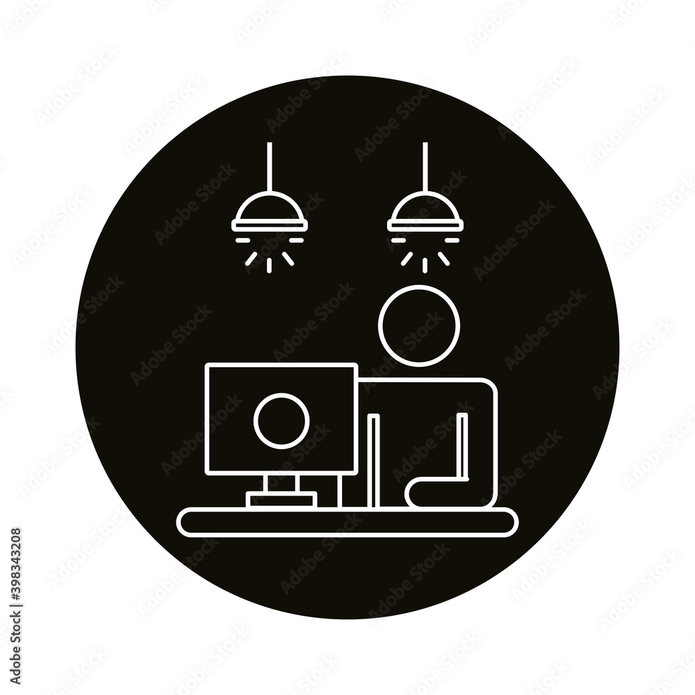 Poster user avatar working in desktop line style icon