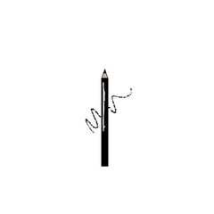 Black pencil for eyes. Decorative cosmetic product. Liner for beautiful makeup. Vector illustration isolated on white background.