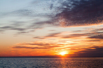 Obraz premium Freezing gulf of Finland sunset landscape