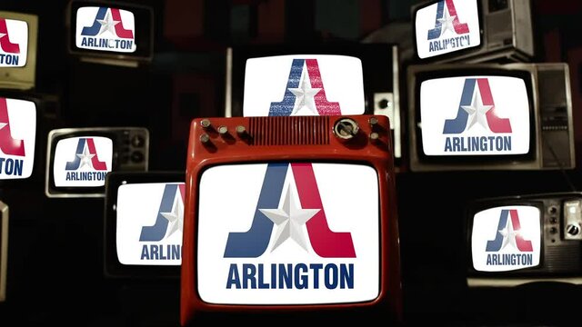 Flag of Arlington, Texas, and Vintage Televisions.