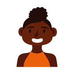 young afro woman avatar character icon