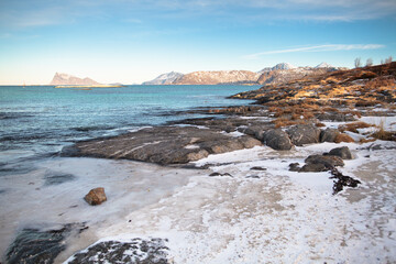 Arctic beach in the far north on the Sommarøy Island, Norway