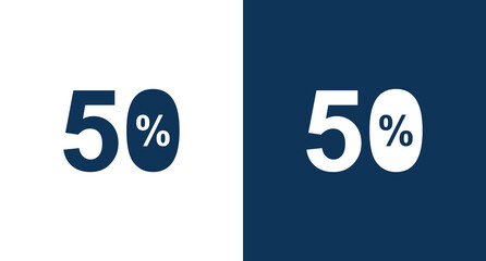 50 percent discount sign icon