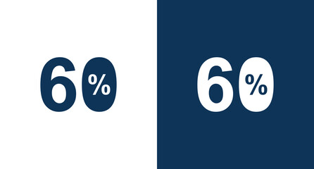 60 percent discount sign icon