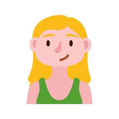 young blond woman avatar character icon