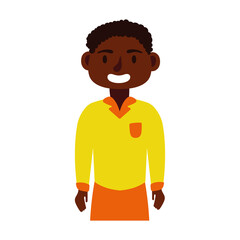 young afro man avatar character icon